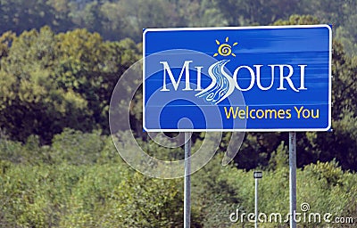 Welcome to Missouri Editorial Stock Photo